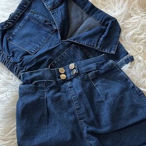 High-Rise Dark Blue Women's Denim Jeans